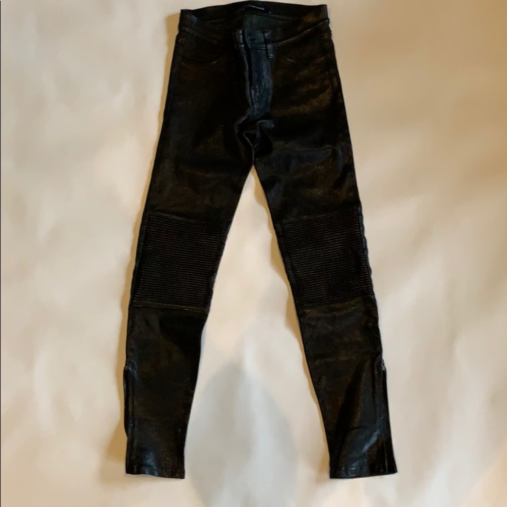 J Brand Stretch Leather Moto Skinny’s
